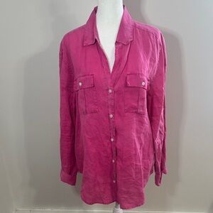 Tommy Bahama 100% Linen Pink Button-Up Shirt